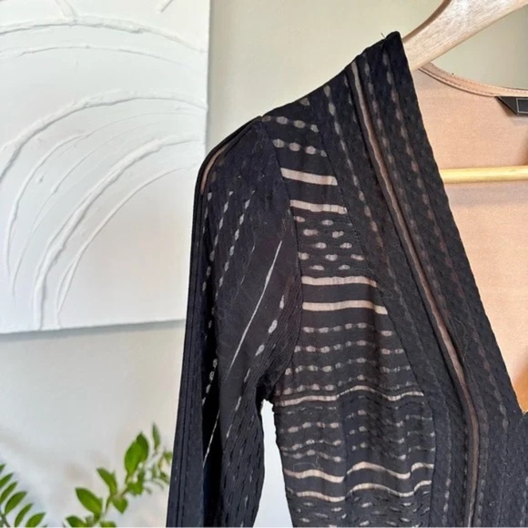 BCBGMaxazria Kinley Luxe Stripe Lace long sleeve Dress - Picture 11 of 15